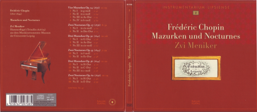 Chopin: Mazurken und Nocturnes (CD von Zvi Meniker) - Klicken zum Vergr��ern!